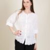 CAMICIA IN SANGALLO COLLO ALLA COREANA - Bianco, TU