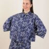 CAMICIA IN COTONE RICAMATO FLOREALE - Blu, TU