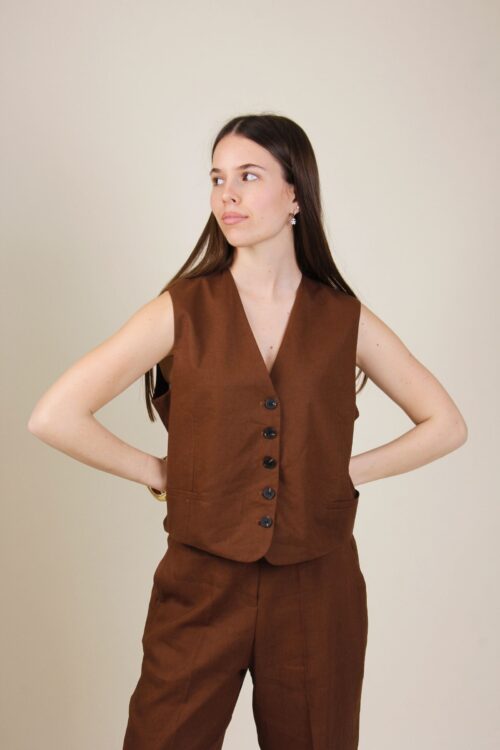 GILET SARTORIALE IN LINO