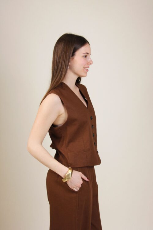 Alternative view of GILET SARTORIALE IN LINO