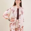 KIMONO LEGGERO IN RASO STAMPA FLOREALE - Avorio, TU