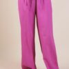 PANTALONI A PALAZZO IN RAMIE CON COULISSE - Ciclamino, TU