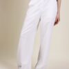 PANTALONE PALAZZO IN LINO CON CINTURA - Panna, S