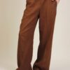 PANTALONE PALAZZO IN LINO CON CINTURA - Moro, L