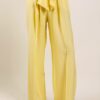 PANTALONI A PALAZZO IN VISCOSA CON FIOCCO - Giallo, TU