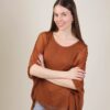 BLUSA IN MISTO SETA CON MANICA AMPIA - Bruciato, TU