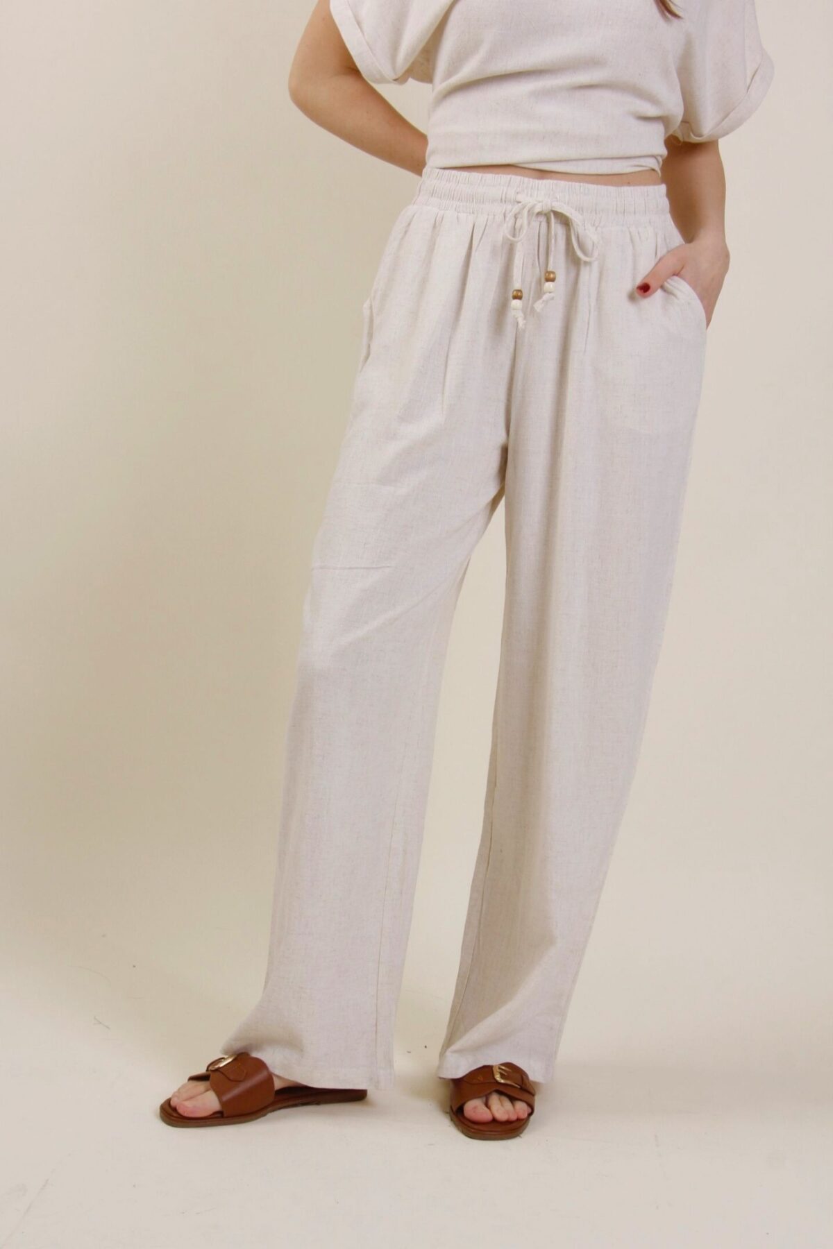 PANTALONE IN LINO CON COULISSE