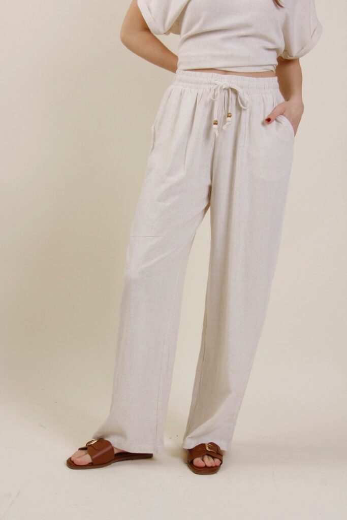 LINEN TROUSERS WITH DRAWSTRING 
