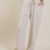 PANTALONE IN LINO CON COULISSE - Beige, TU