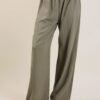 PANTALONE IN LINO CON COULISSE - Militare, TU