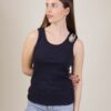 TOP A COSTINE CON SPALLINA GIOIELLO - Blue, TU
