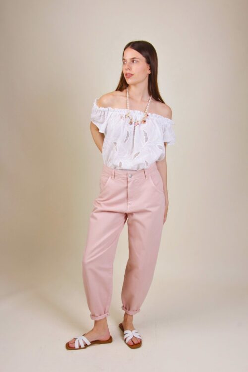 PANTALONE BAGGY CINQUE TASCHE IN COTONE