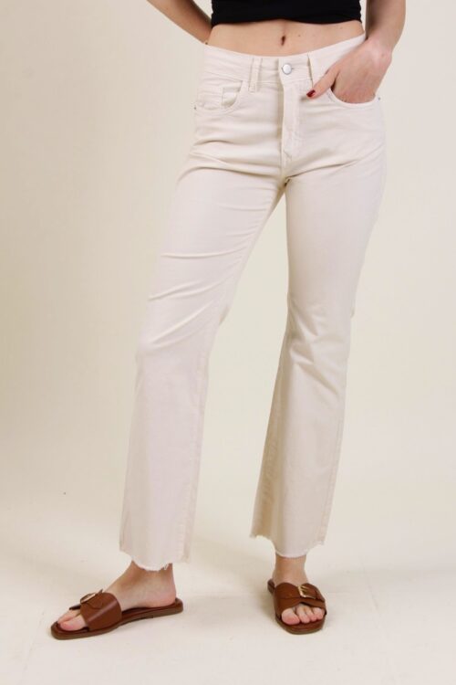 Alternative view of PANTALONI CROP CON ORLO A TAGLIO VIVO