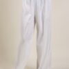 PANTALONI IN POPELINE CON VITA ELASTICIZZATA - Bianco, TU