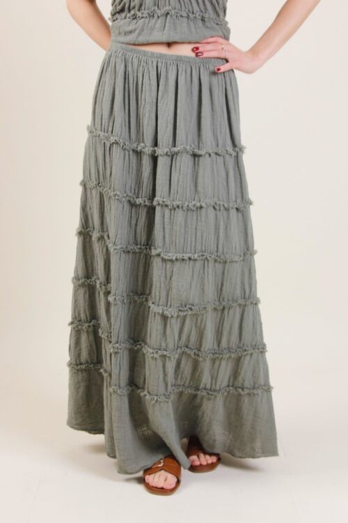 Alternative view of GONNA LUNGA A BALZE CON DETTAGLI SFRANGIATI