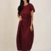 ABITO IN POPELINE CON CINTURA IN VITA - Sangria, TU