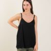 TOP IN SATIN CON SPALLINE SOTTILI - Black, TU
