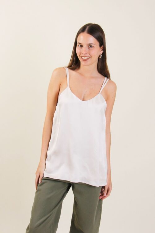TOP IN SATIN CON SPALLINE SOTTILI