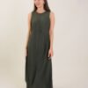 ABITO LUNGO IN MISTO TENCEL SENZA MANICHE - Militare, TU