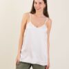 TOP IN SATIN CON SPALLINE SOTTILI - Burro, TU