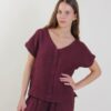 CAMICIA A MANICHE CORTE IN LINO - India, TU