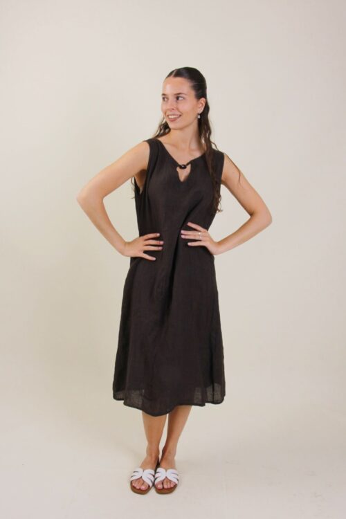 ABITO AL GINOCCHIO SENZA MANICHE IN LINO