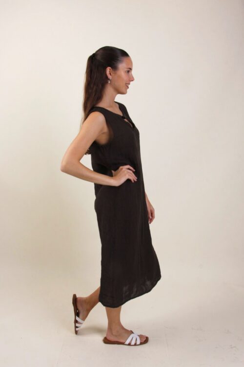 Alternative view of ABITO AL GINOCCHIO SENZA MANICHE IN LINO