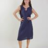 ABITO AL GINOCCHIO SENZA MANICHE IN LINO - Blu, TU