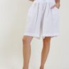 PANTALONCINI IN LINO CON COULISSE - Bianco, TU