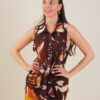CAMICIA SENZA MANICHE FANTASIA TROPICALE - Bordeaux, TU