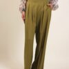 PANTALONE PALAZZO IN MISTO LINO CON PINCES - Lemon, TU