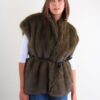 GILET IN ECO-PELLICCIA CON CINTURA - Verde, TU