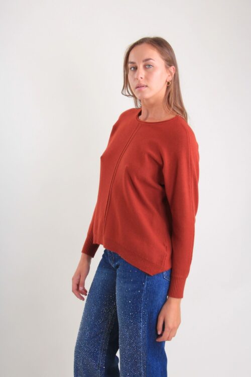 Alternative view of MAGLIA GIROCOLLO CON CUCITURA DECORATIVA