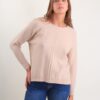MAGLIA GIROCOLLO CON CUCITURA DECORATIVA - Beige, TU