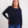 MAGLIA GIROCOLLO CON CUCITURA DECORATIVA - Blue, TU