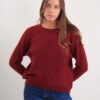 MAGLIA GIROCOLLO CON CUCITURA DECORATIVA - Bordeaux, TU