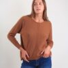 MAGLIA GIROCOLLO CON CUCITURA DECORATIVA - Cammello, TU