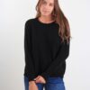 MAGLIA GIROCOLLO CON CUCITURA DECORATIVA - Black, TU