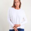 MAGLIA GIROCOLLO CON CUCITURA DECORATIVA - Cream, TU