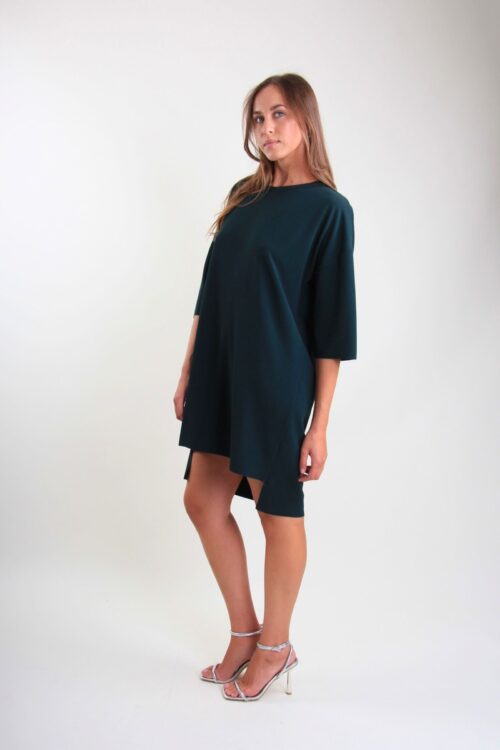 Alternative view of ABITO A MANICHE CORTE CON FONDO ASIMMETRICO