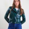 GIUBBINO EFFETTO PELLE LUCIDA - Green, M