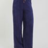 PANTALONI IN VELLUTO A COSTINE CON COULISSE - Blu, TU