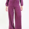 PANTALONI IN VELLUTO A COSTINE CON COULISSE - Bordeaux, TU