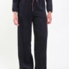 PANTALONI IN VELLUTO A COSTINE CON COULISSE - Nero, TU
