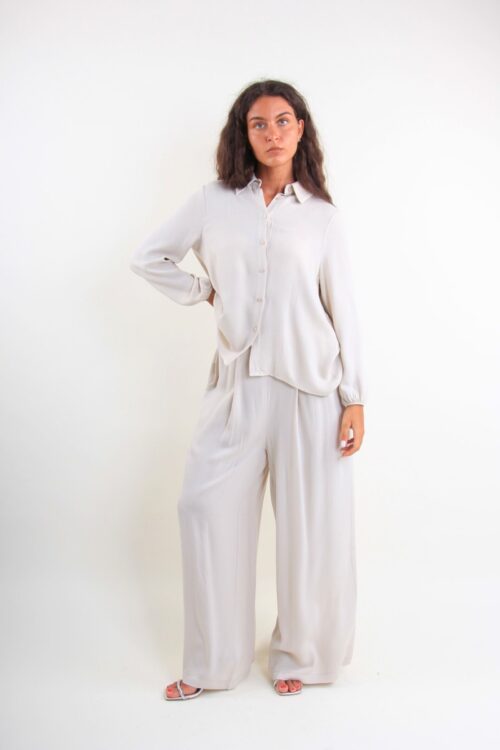 PANTALONI A PALAZZO IN VISCOSA FLUIDA