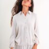 CAMICIA IN VISCOSA FLUIDA CON MANICHE ARRICCIATE - Lana, XL
