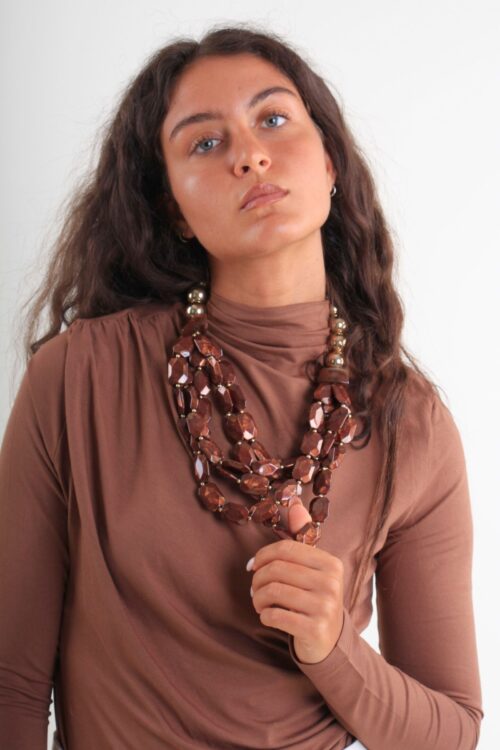 Alternative view of COLLANA CON PIETRE EFFETTO MARMORIZZATO