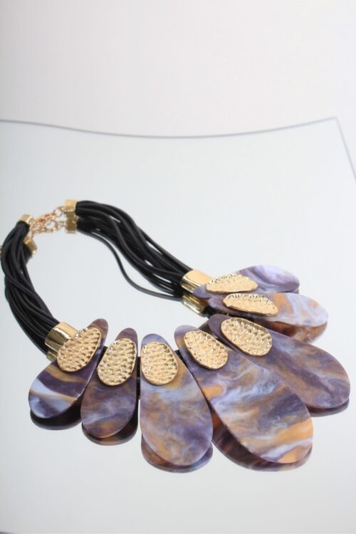 COLLANA GIROCOLLO CON MAXI GOCCE MARMORIZZATE