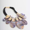COLLANA GIROCOLLO CON MAXI GOCCE MARMORIZZATE - Nero, TU