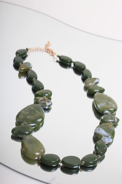 Alternative view of COLLANA LUNGA CON PIETRE EFFETTO MARMORIZZATO